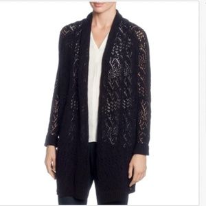 T Tahari Black Open Knit Cardigan